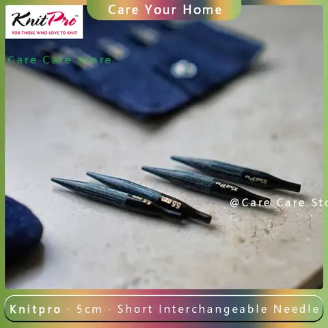 Knitpro 1 paio di ferri da maglia intercambiabili con manica da 5 cm, punte per maglieria, raggi professionali, polsino, ferri da maglia circolari, senza cavo