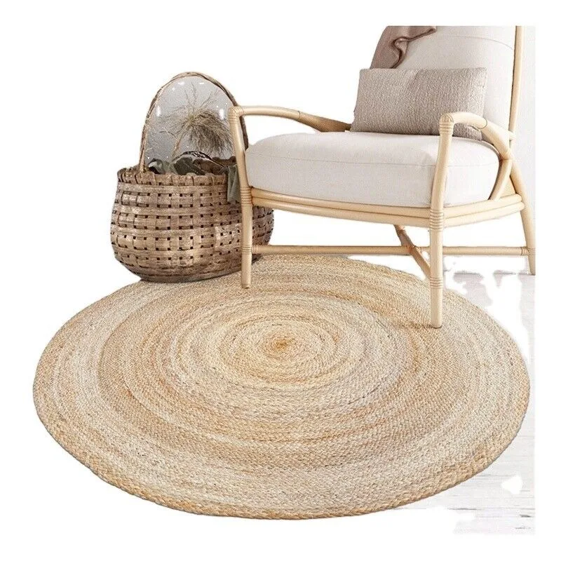 

Rug Jute Carpet Natural Reversible Braided Round Jute Area Rug Hardwood Floors