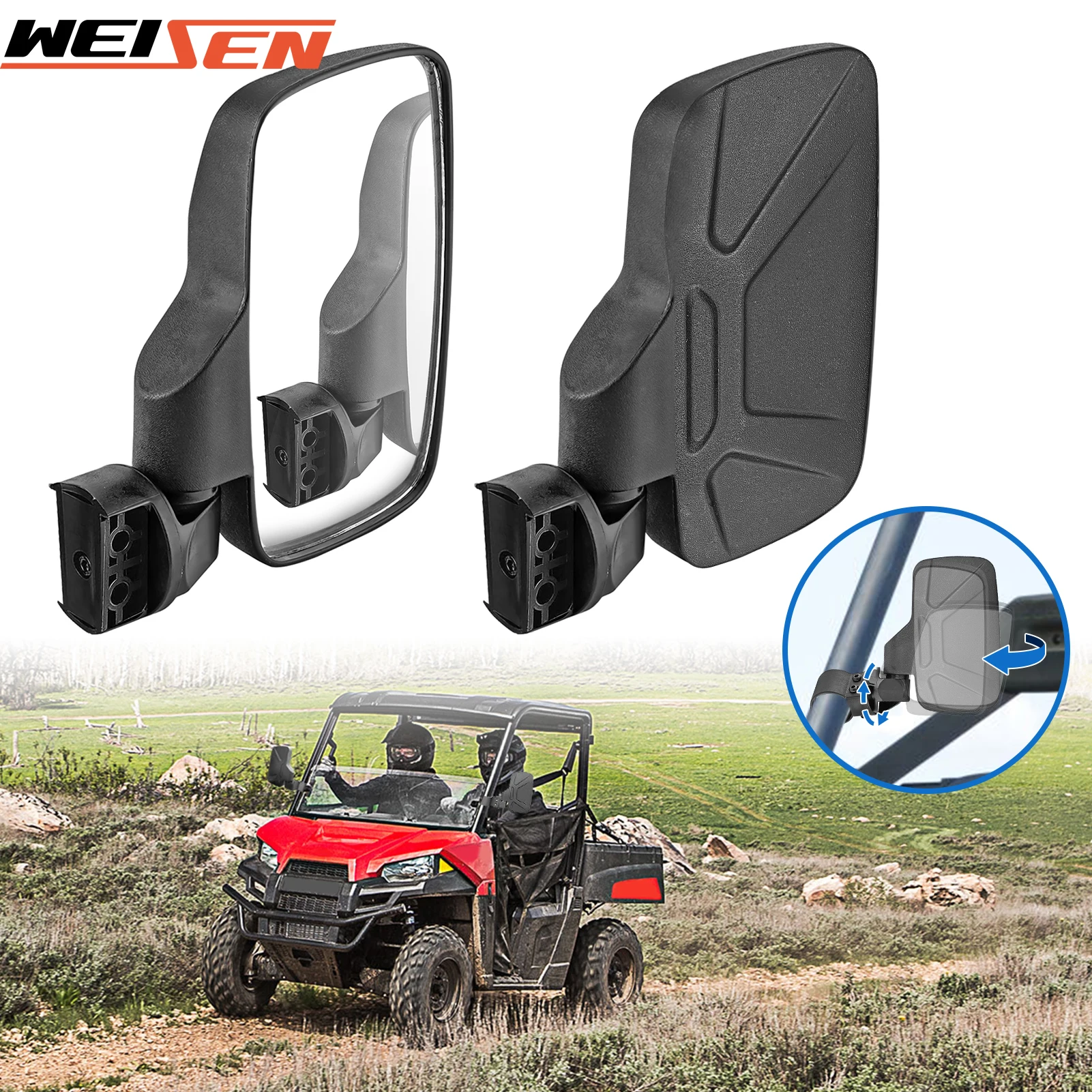 

For 2015-2023 Polaris Ranger 500/570/900 XP with Lock & Ride PRO-FIT Cab UTV Side Rear View Mirror Accessories