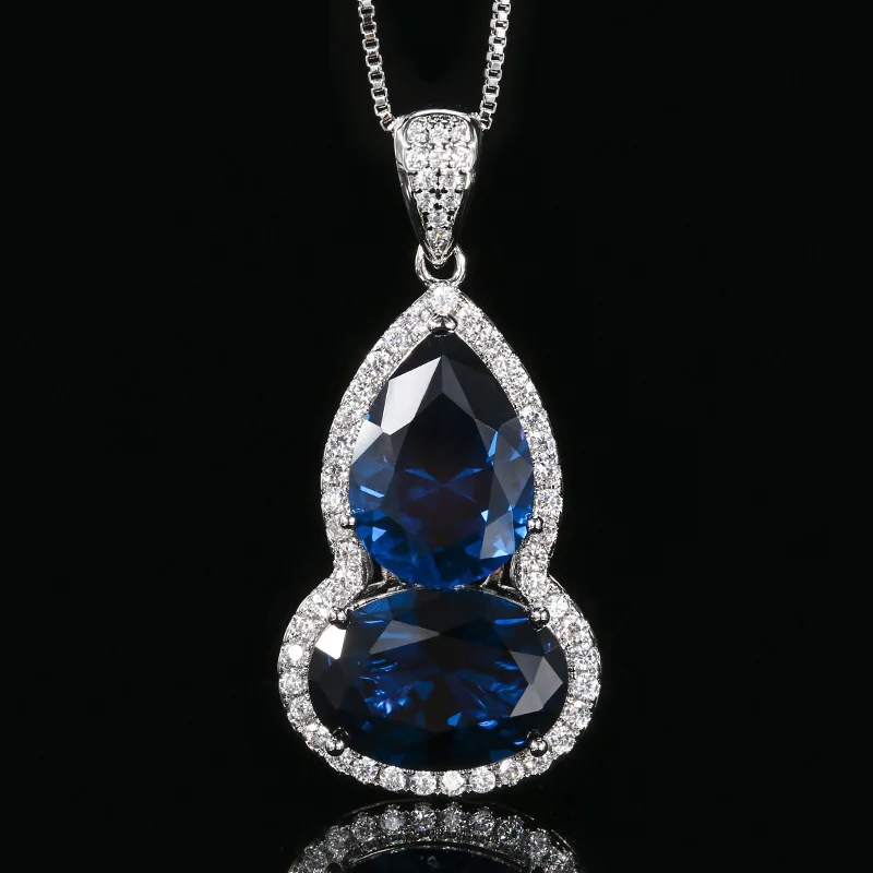 Jewelry Corundum Vintage Calabash Pendent Necklace Main Stone 10*14