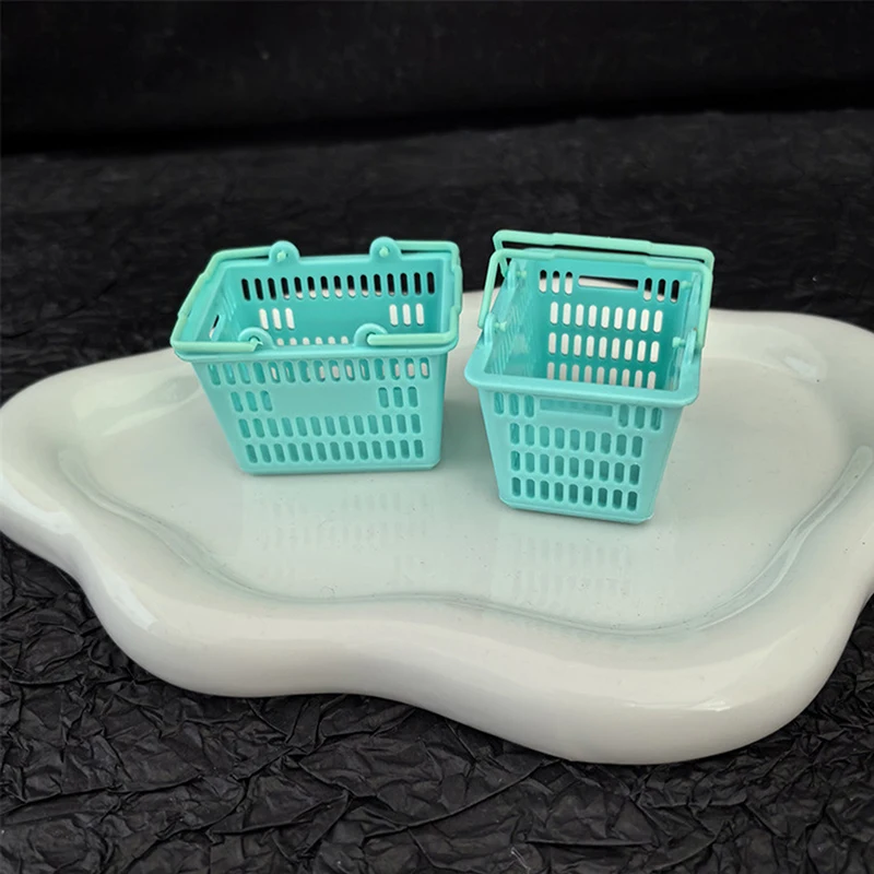 1/12 Dollhouse Shopping Basket Storage Baskets Dollhouse Mini Supermarket Decoration Dolls House Accessories Kid Toys