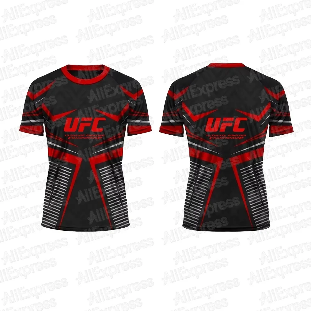 

UFC Boxing 3D Printed T-Shirt Men's Summer round Neck Short Sleeve Fighting Top Women's Outdoor Sports Combat Shirt Children's