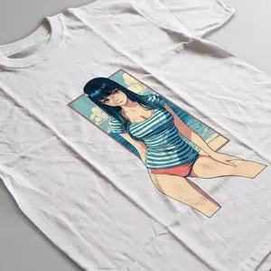 Anime Girl Shirt, Beach Scenery, Kawaii Otaku Gift Shirt