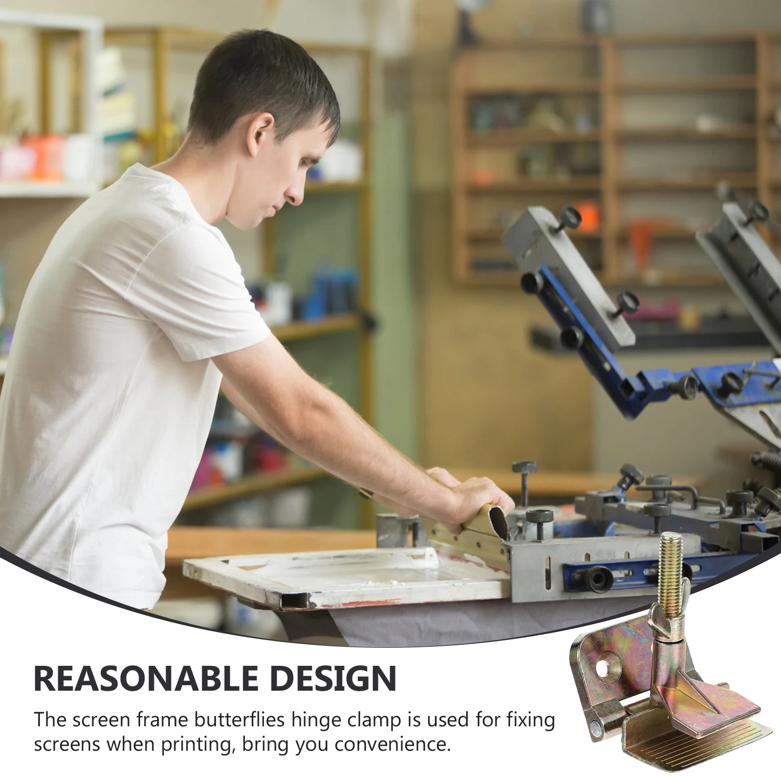 

Silk Screen Printing Hinge Clamp Galvanized Metal Butterfly Clamp for Easy Installation Screen Printing Tool DIY