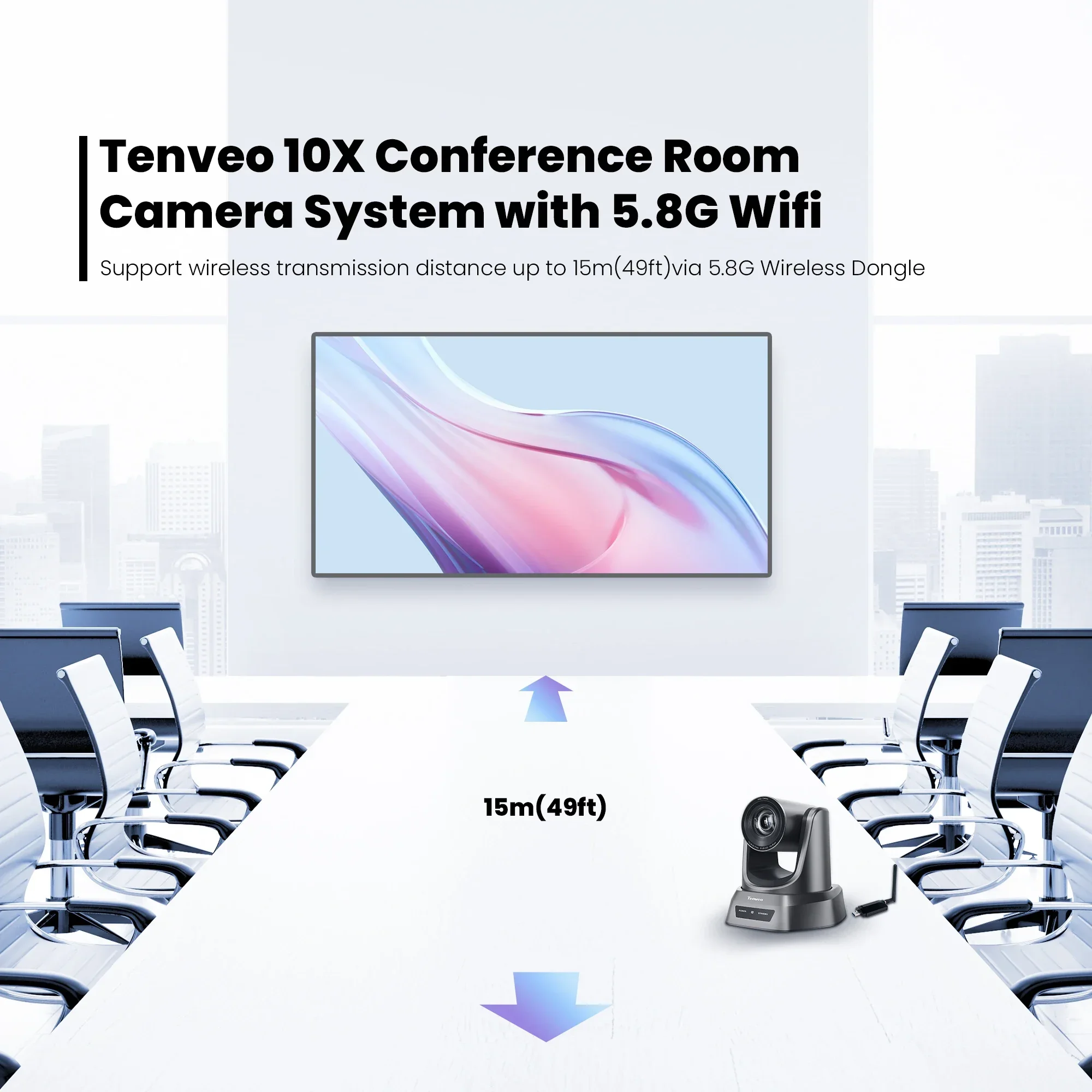 TEVO NV Series 10W 10x Optical Zoom USB3.0 PTZ Conferencing Camera 1080P Video Camera with Various Needs