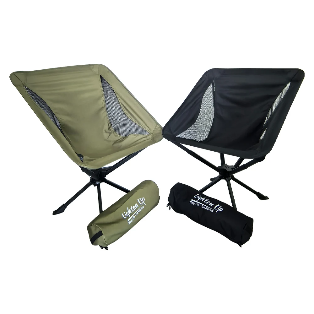 Swivel Detachable Chairs Camping Folding Chair Outdoor Backpacking Lightweight Seat with Carry Bag for Fishing Hiking