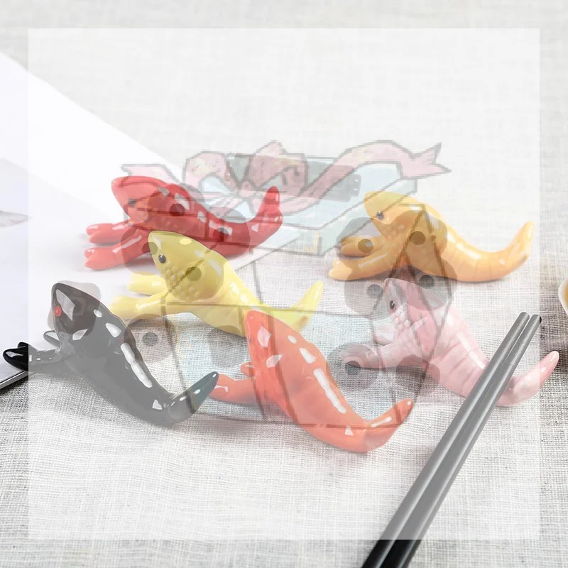 Cute Crayfish Shaped Ceramic Chopstick Rest Cute Animal Tableware Holder Pen Rack For Kitchen Hotel Restaurant Table Decoration