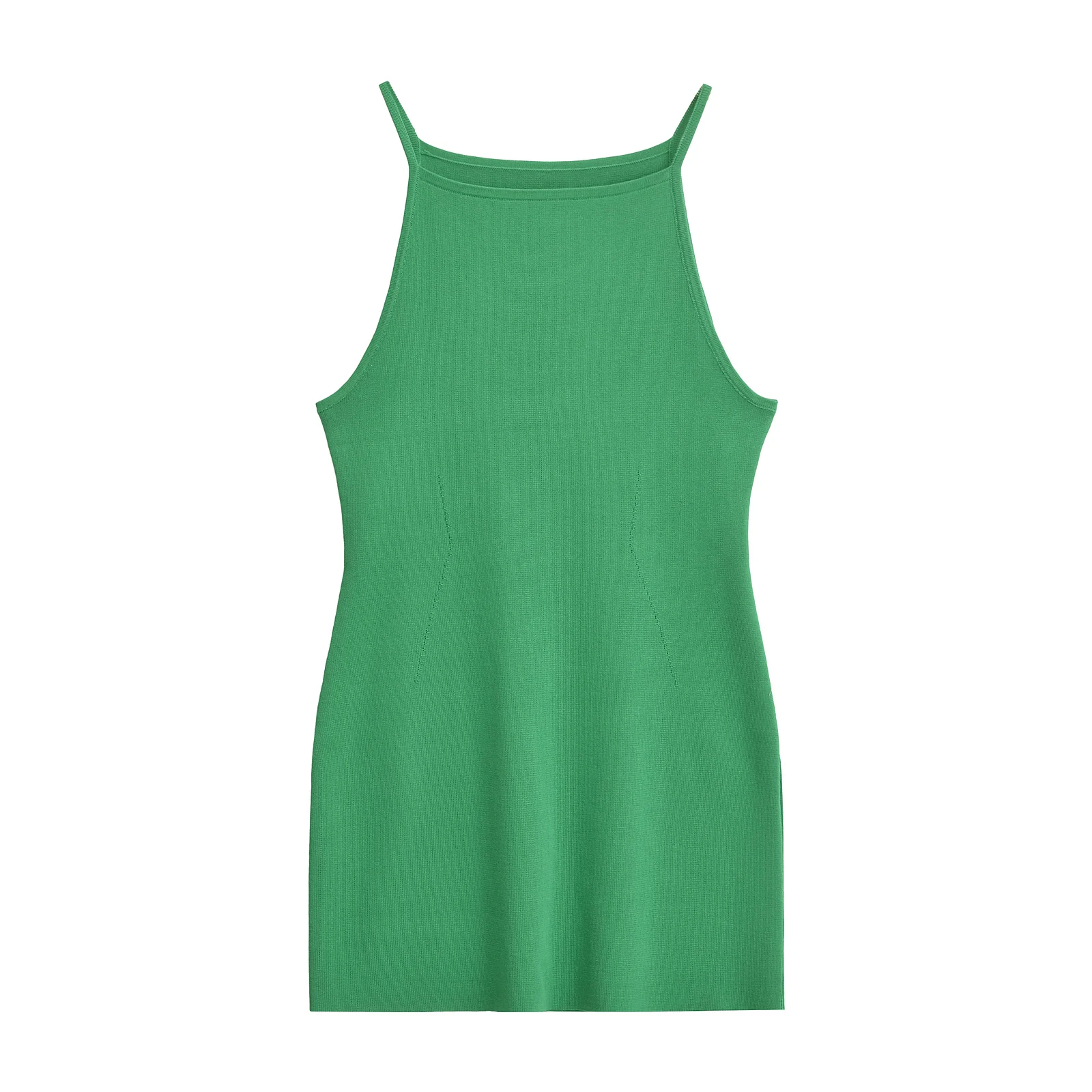 TRAF 2024 nuevo verano mujeres Sexy vestido de cuello cuadrado sin mangas de punto sólido Mini ceñido al cuerpo vestido versátil ajustado desgastado elástico ﻿