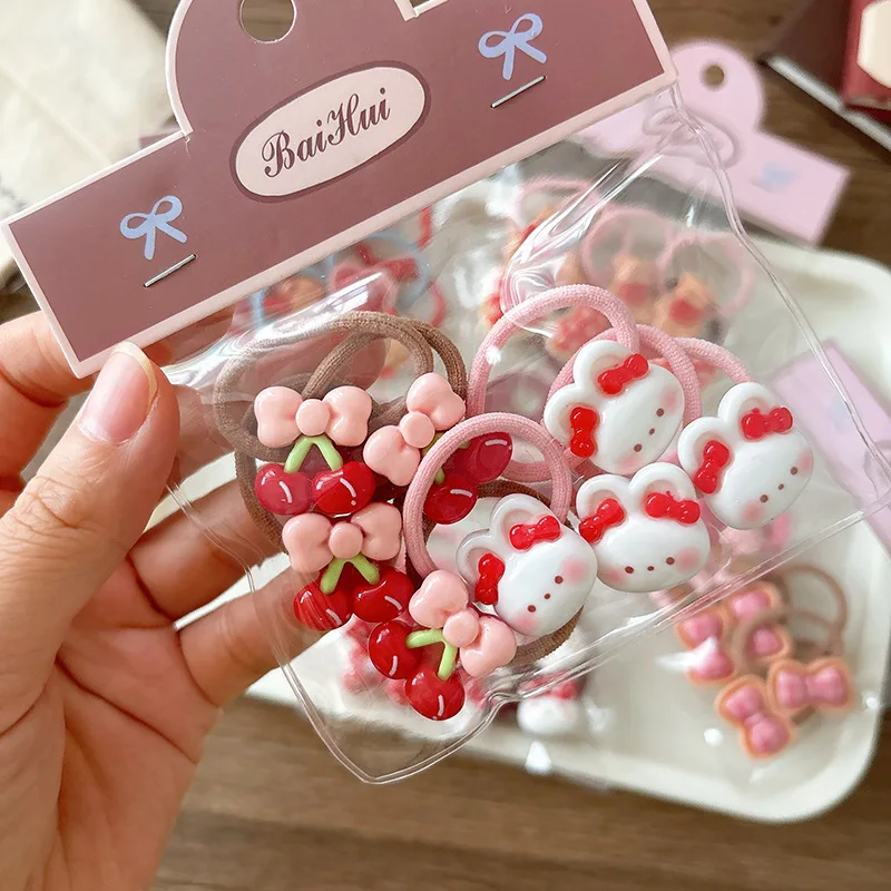 

Small Hair Elastics for Girls 8PCS Assorted Animal Designs Red Bow Bear Heart Toddler Hair Ties for Fine Hair Daily Styling