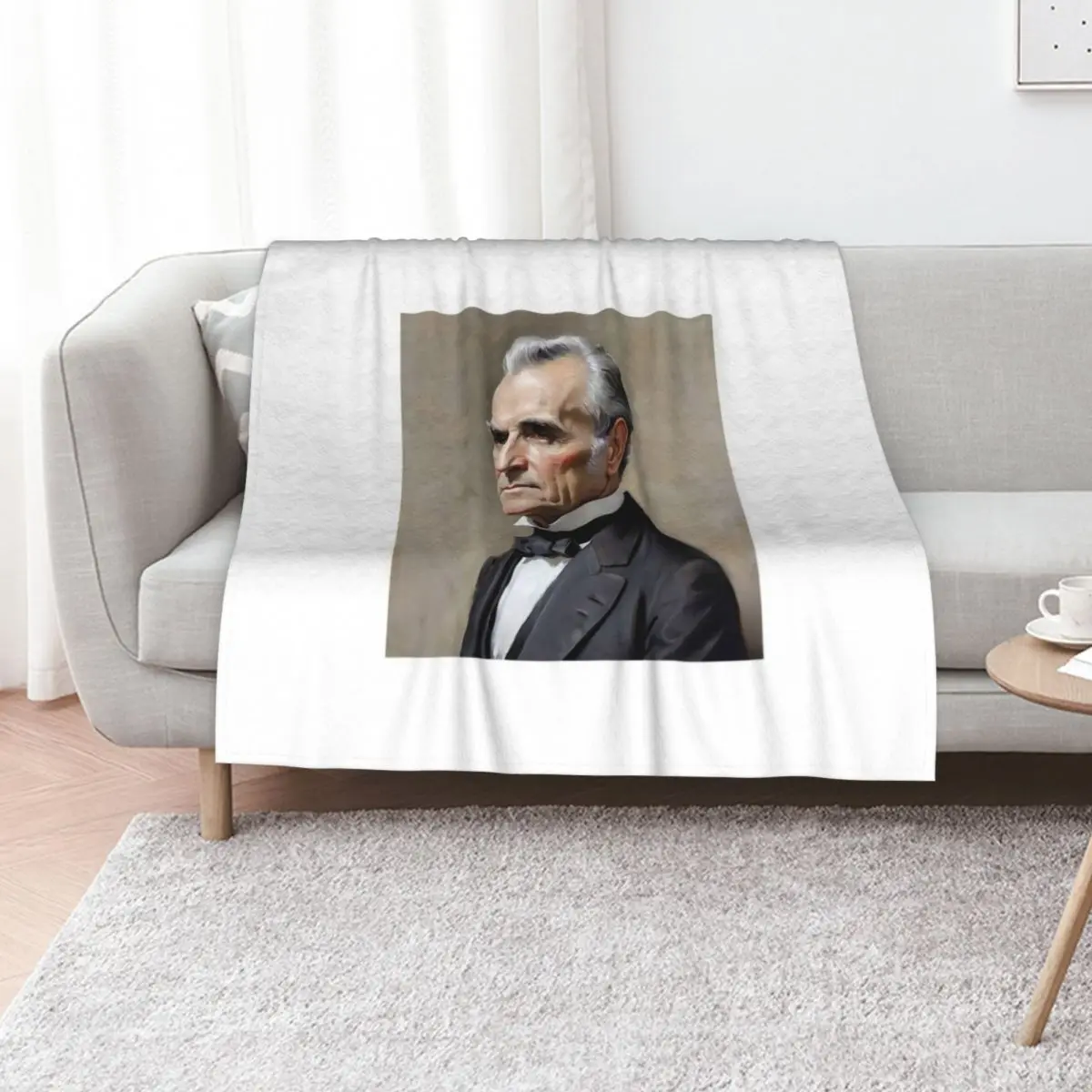 

Portrait Of James K. Polk- U.S. Presidents Series Throw Blanket Beautifuls Hair Decorative Throw Blankets