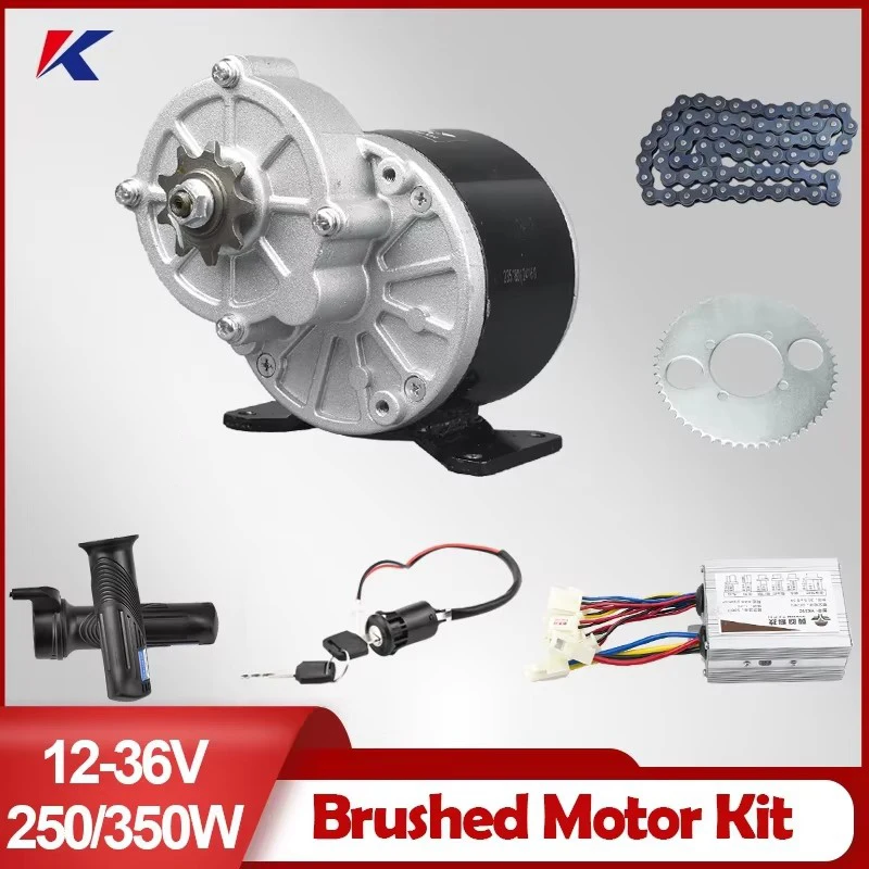 DC 12V 24V 36V 250W 350W Brush Motor Kit  MY1016Z MY1016Z2 Gear Motor for Electric Bike Conversion Kit