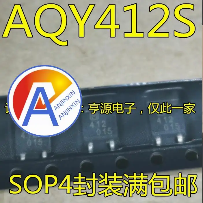 10pcs 100% orginal new  AQY412S AQY412SX silkscreen 412 SOP-4 feet optocoupler normally closed solid state relay