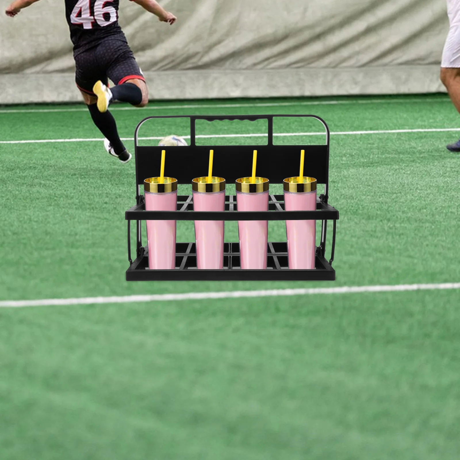 

8pcs Water Bottle Rack Cup Holder Portable Drink Carrier Sturdy Handle Space-Saving Reusable Plastic Cup Holder For Sports Ktv