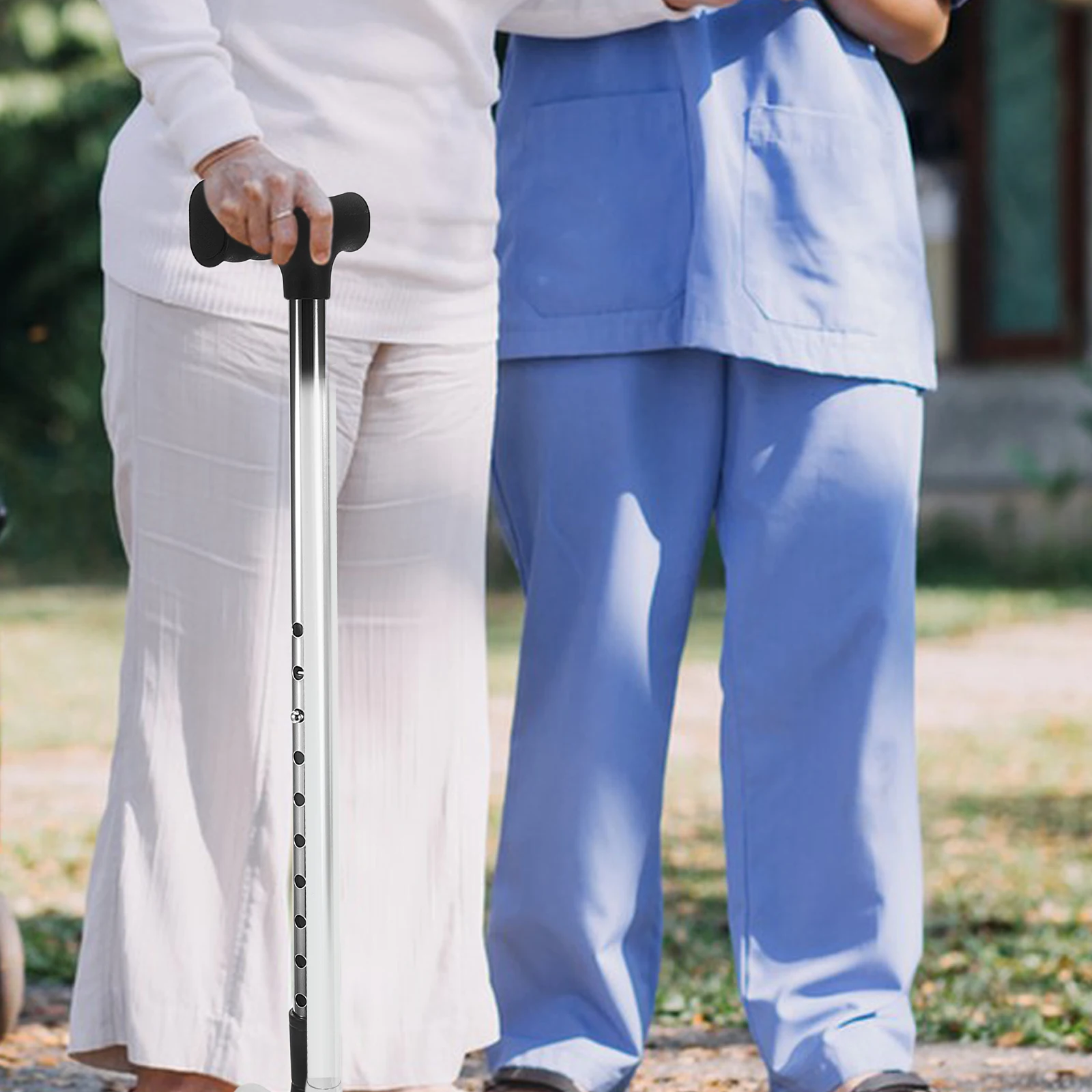 

Регулируемая телескопическая складная четырехзубая опора, противоскользящая ручка, прочная нержавеющая сталь, легкий вес для пожилых людей