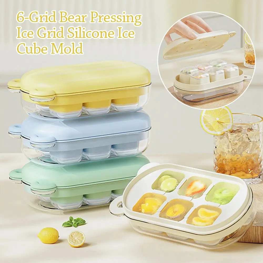 Food Grade Press Type Summer Ice Cube Tray Quick Frozen Portable Maker Ice Box Leak-Proof Homemade Ice Bucket Kitchen