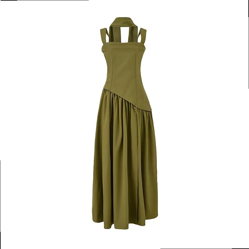 Sexy High Slit Ruched Bodycon Dress Women Summer Backless Split Long Maxi Dresses Evening Gown
