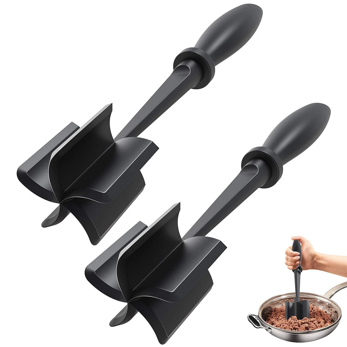 Kitchen Meat Chopper Ground Heat Resistant Masher and Smasher Potato Masher Tool for Mincing Meat Home Kitchen Gadgets