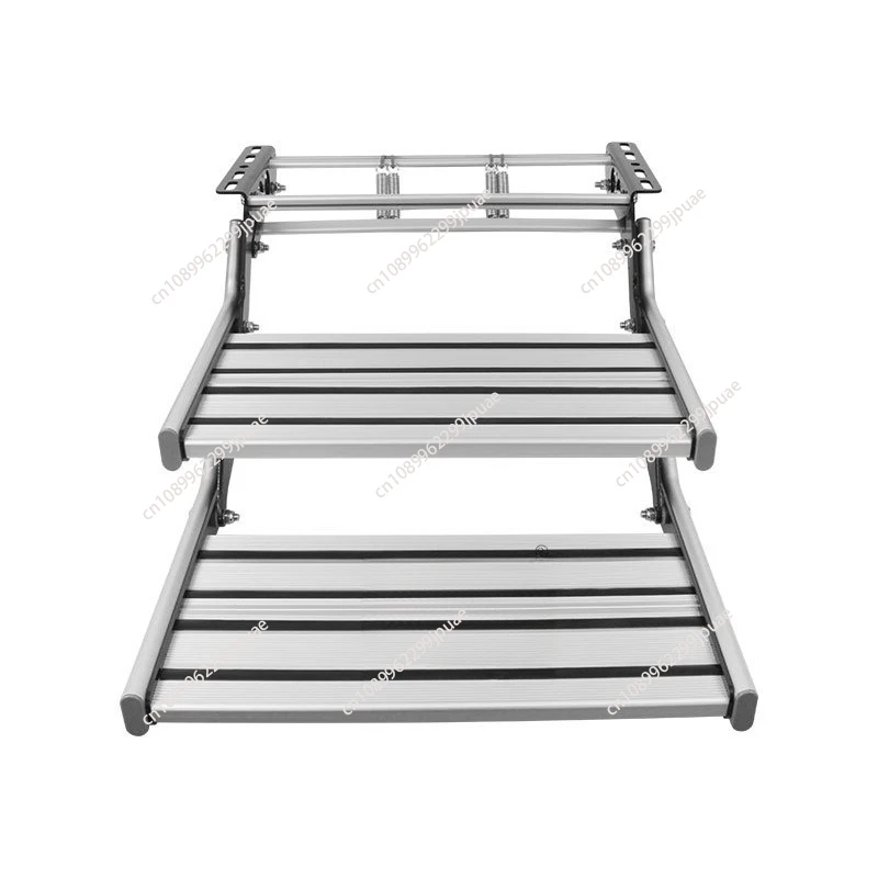 

RV folding step trailer get on the bus welcome aluminum alloy manual shrinkage single layer double layer pedal electric pedal