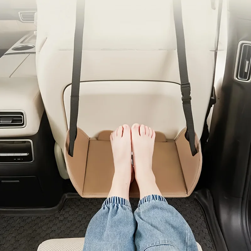 Car Travel Rest Foot Pad Portable Foot Hammock Long Flight Essentials Office Footrests Hanging Adjustable Car Interior Supplies