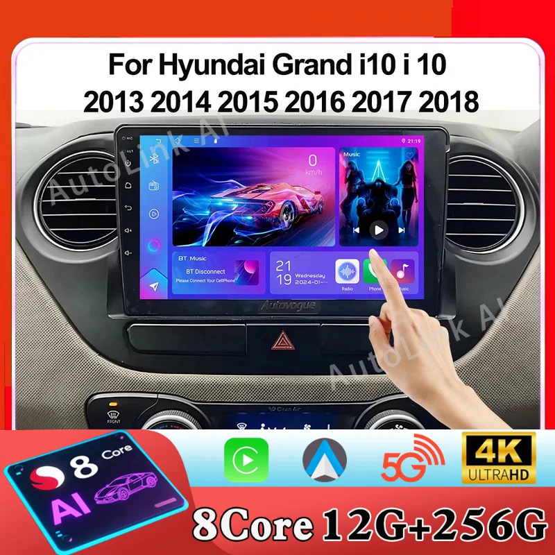 

Автомобильная стереосистема Android 15 для Hyundai Grand i10 i 10 2013 2014 2015 2016 2017 2018 Carplay Auto Multimidia Видеоплеер GPS 4G