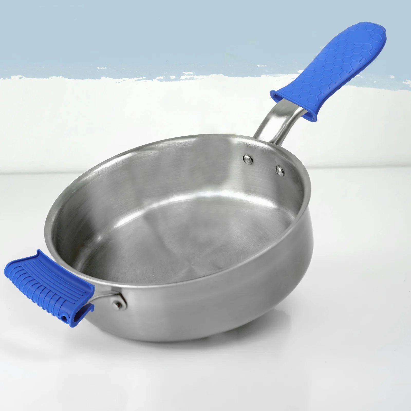 

Cast Iron Skillet Handle Cover Silicone Pot Holders Set Heat Proof Pan Sleeve Grip Support for Hot Cookware Protection