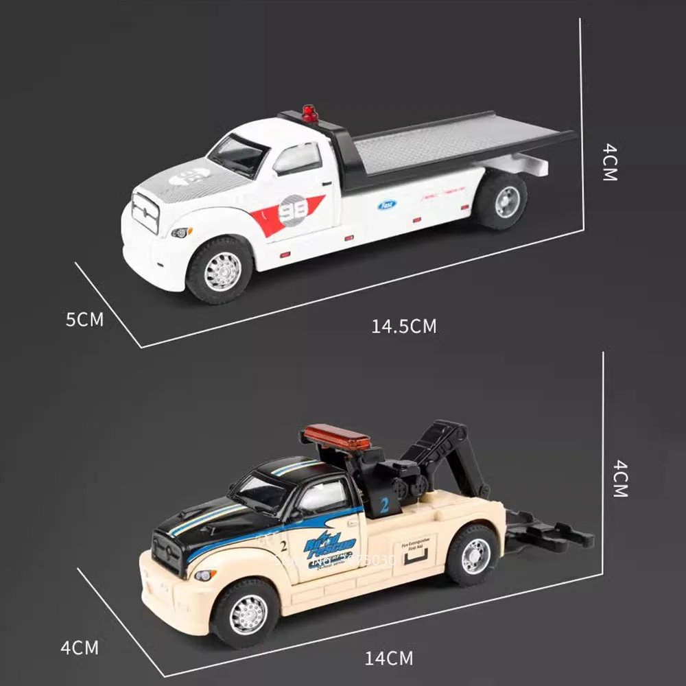 1: 64 Scaleคอนเทนเนอร์Trailerรถยนต์ของเล่นDiecastรุ่นล้อดึงกลับFlatbedรถขนส่งสําหรับของเล่นเพื่อการศึกษาเด็ก