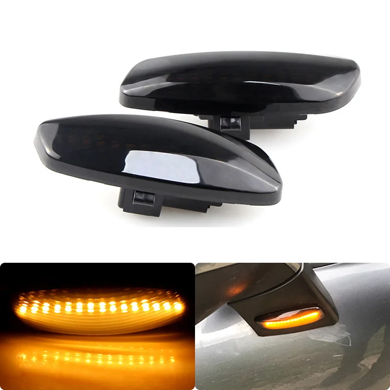 2pcs Dynamic For Citroen C3 C4 C5 DS3 DS4 For Peugeot 207 308 3008 5008 RCZ LED Side Marker Lights Turn Signal Light Blinker