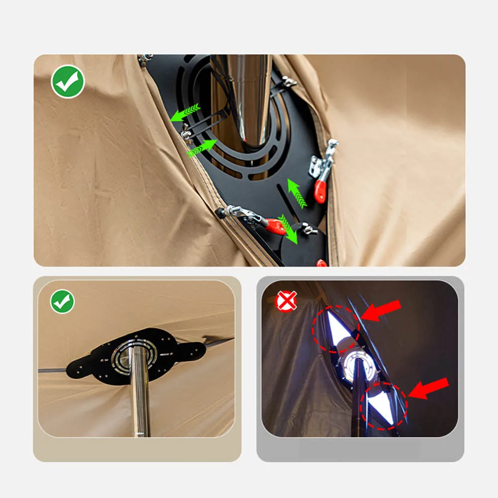 

Baffle Stove Parts Aluminum Alloy Camping Tent Stove Chimney Anti-scalding Plate Chimney Baffle Stove Accessorie High Quality