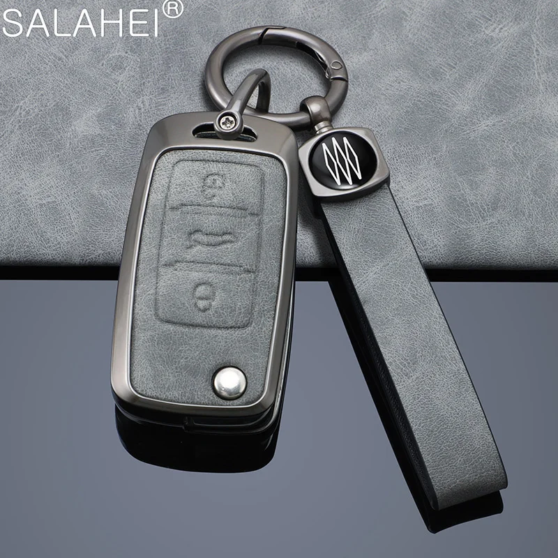 Zinc Alloy Leather Car Key Case Cover For VW Volkswagen Polo Tiguan Passat B5 B6 B7 Golf 4 5 6 MK6 Jetta Lavida Beetle T5 Up Eos