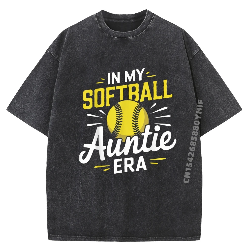 

Топы и футболки In My Softball Auntie Era, молодежные футболки, футболки с рисунком, мужская уличная стираная футболка, новейшие топы с принтом