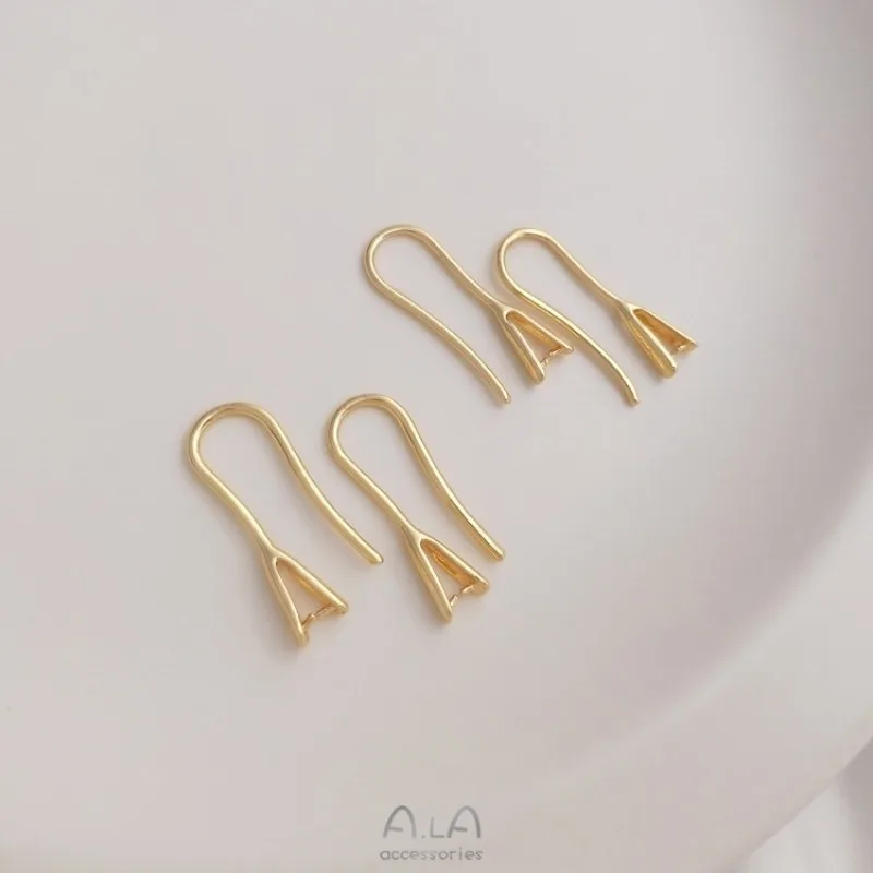 14K Gold Color Clip Ear Hook Melon Seed Buckle Ear Hook Handmade DIY Ear Jewelry Pendant Material Earrings Accessories