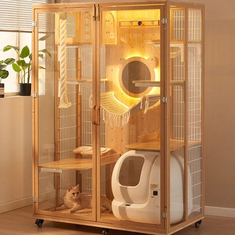 

villa solid wood cage household does not occupy an area house large free space house panoramic cabinet