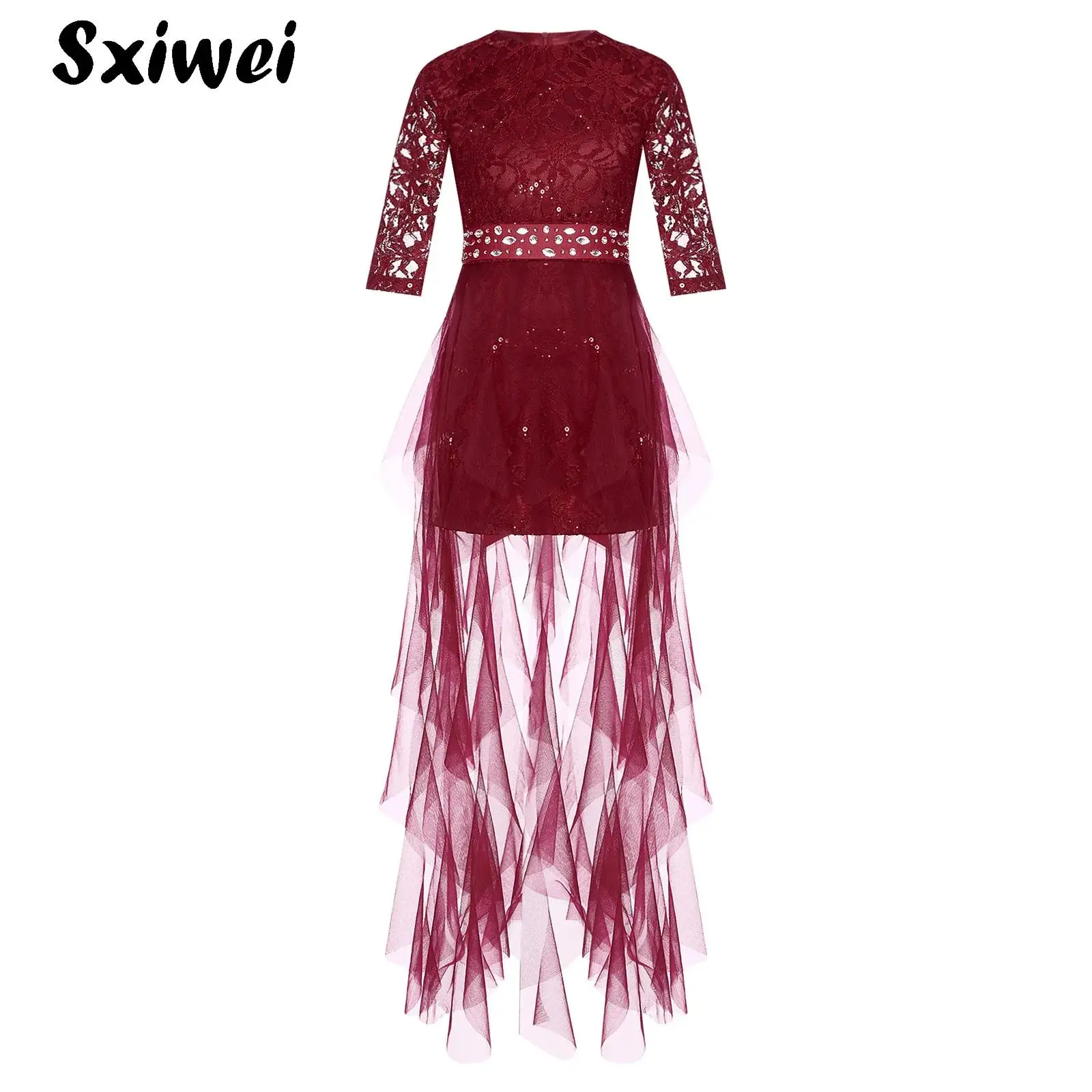 

Floral Lace Flower Girl Dress Kid Wedding Junior Bridesmaid Tulle Tassel Bowknot Decor Long Dress Communion Party Pageant Gown