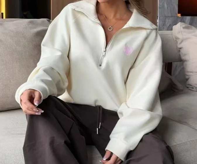 

2025 Winter New Style Collarless Loose Comfortable Half-Zip Downproof Thick Coat