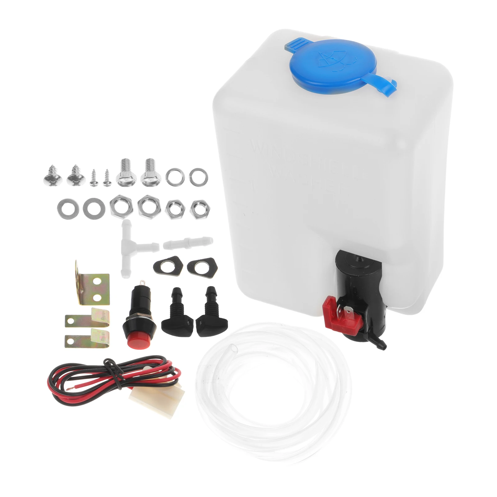 

Windshield Tank Kit 12V Car Universal Fluid Container With Hose Pump Reservoir Windshield Washer Hose Kit Washer Fluid Reservoir
