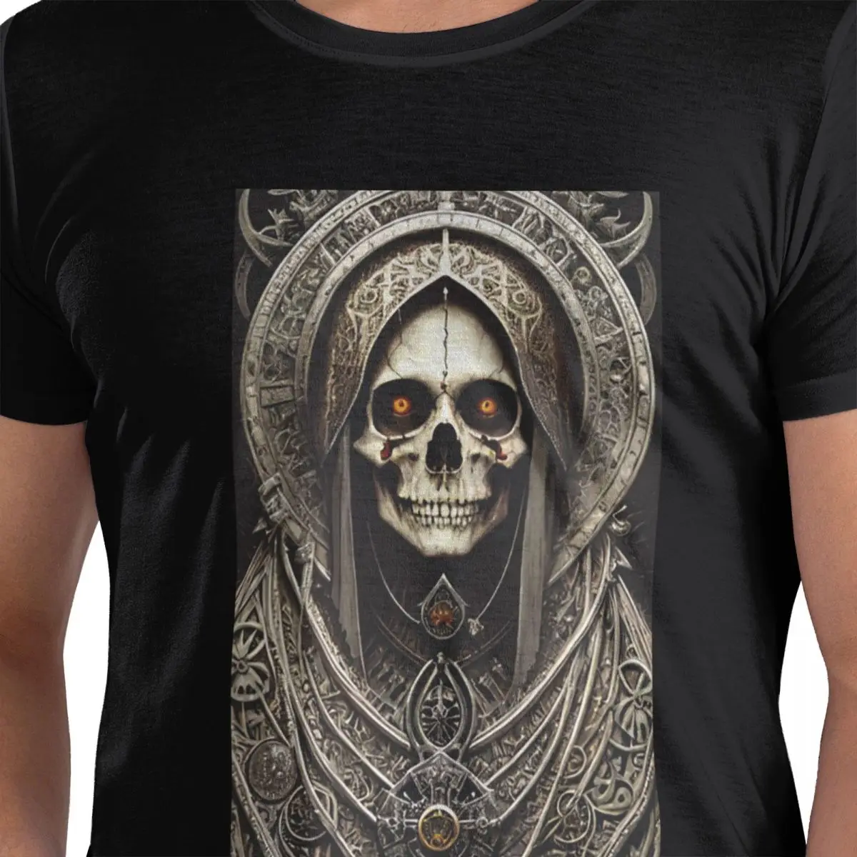 

Santa Muerte Saint Death Goth Mexican Muertos Skull 100% Cotton T-Shirt Men's Classic T Shirts Men Crew Neck Short Sleeve S-6XL