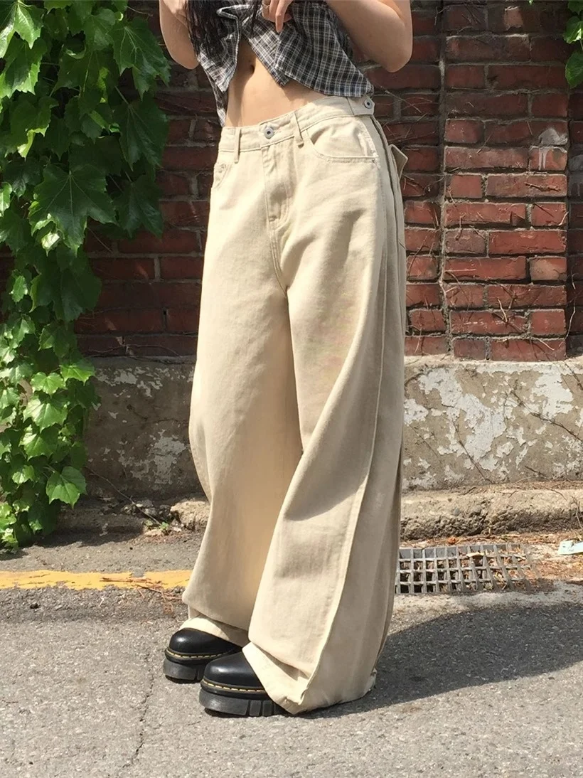 

Уникальный SEI корейский летний антивозрастной клетчатый топ с застежкой на талии, тонкий ор Све irt, повседневный свободный джинсовый топ для молодых женщин