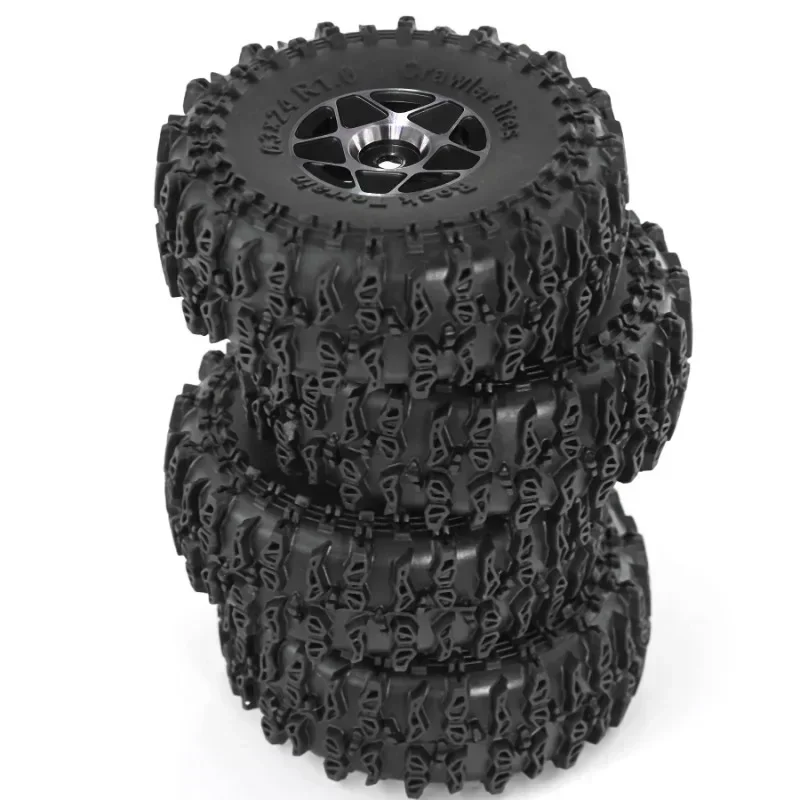 4 قطعة 63 مللي متر معدن 1.0 "Beadlock عجلة حافة المطاط الإطارات مجموعة ل 1/18 1/24 RC الزاحف محوري SCX24 AX24 TRX4M FCX24 ترقية أجزاء