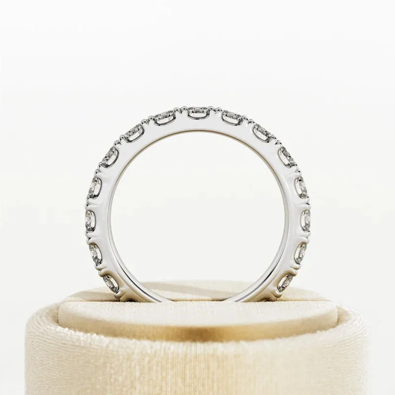 3 مللي متر كل مختبر الماس تكويم خاتم الخلود في البلاتين 950 CVD HPHT الماس DEF VS-VVS سبليت Prongs مجموعة فريدة من نوعها العصابات الزفاف #3