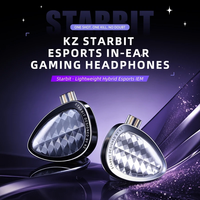 KZ Starbit Wired Gaming Earphones Esports IEM Earbuds HIFI Bass Surround Sound in-Ear Monitor Low Latency for CS GO PUBG Mobile