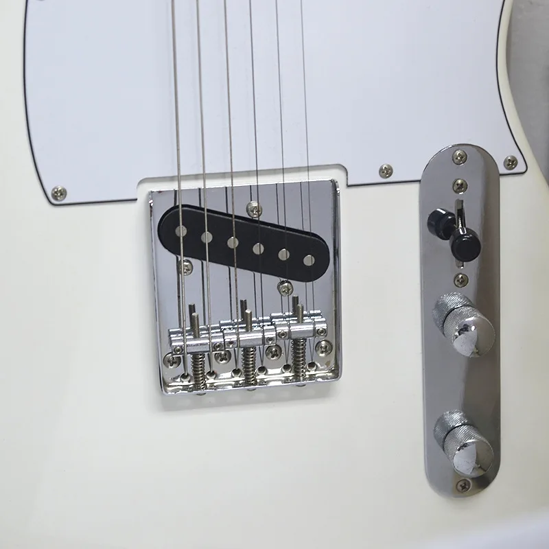

Electric Guitar Bridge Pickup Set Folded 3-Edge Bridge, 3-Brass Saddle 6.2K Single Coil Pickup Chrome Hardware Replacement Kit