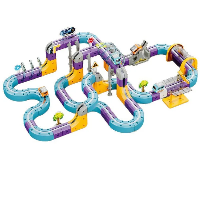 Magnetic Building Blocks Track Car Variable Assembled Track Puzzle Educational To Family Interactive Game School  For Adult Gift view 6