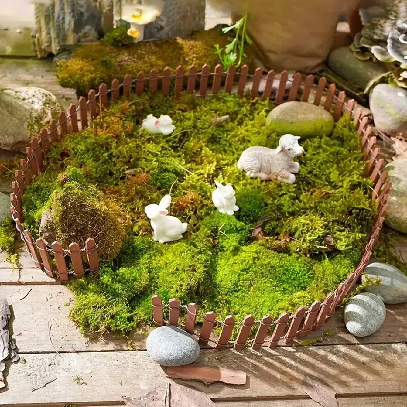 Śliczna drewniana bariera Mini drewniany płot miniaturowe DIY bajkowe akcesoria ogrodowe domek dla lalek prezentacja rzemiosło dekoracje do