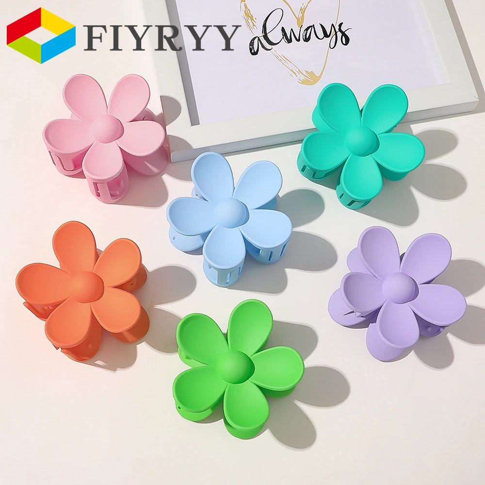 Color Sweet Flowers Hair Claw Cute Candy Hair Clip Fresh Fashion Headwear Simple Grab Clips Hairpin Accessories for Women Girls