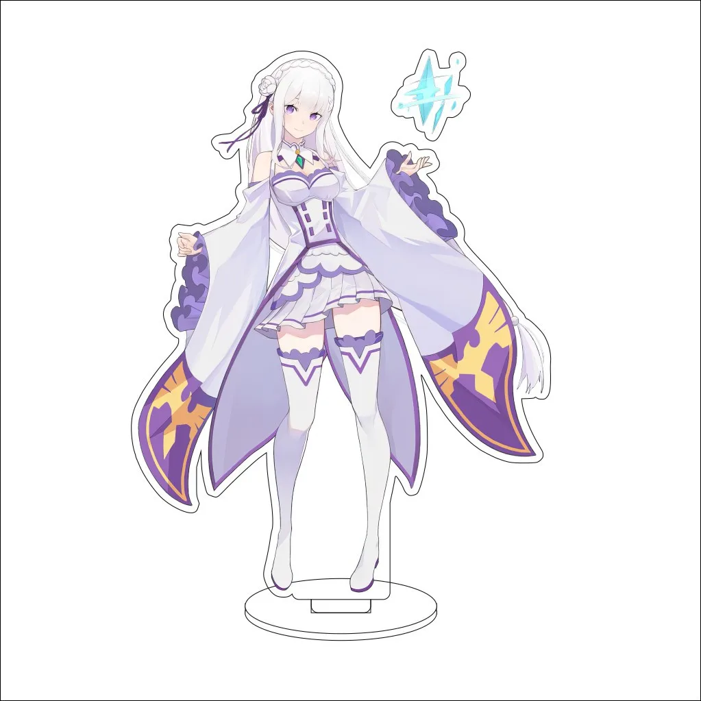 16CM Anime Re:ZERO Starting Life in Another World Emilia Rem Natsuki Subaru Beatrice Cos Acrylic Figure Stand Ornaments Gifts view 4