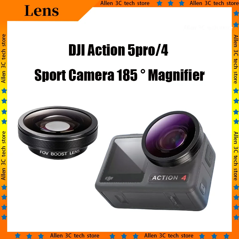 For Dji Action 5 Pro/4 185 Degree Wide Angle Lens Hd Tempered Glass Anti Scratch Waterproof Oil Proof Compact Camera Accessories