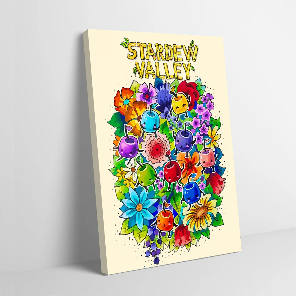 Stardew Valley Floral Fruit Printing Poster Customizable Pictures Wall Art Canvas Painting for Home and Decoration Wand Deko