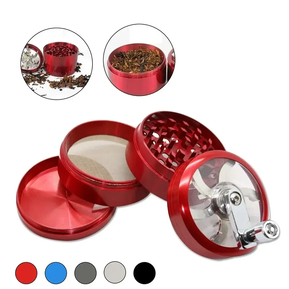 40mm Herbal Crusher Tobacco Grinder Smoke Manual Kitchen Herb Metal 4 Layer Grinders Spice Mill Cigarette Accessories