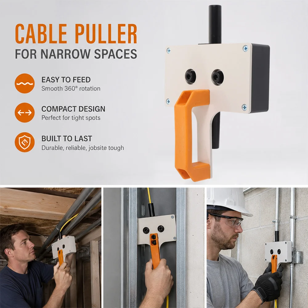 Durable Heavy Duty Wire Puller Fish Tape Handheld 8mm Wire Tugger Smooth Cable Feeder for Pipe Narrow Spaces Efficient