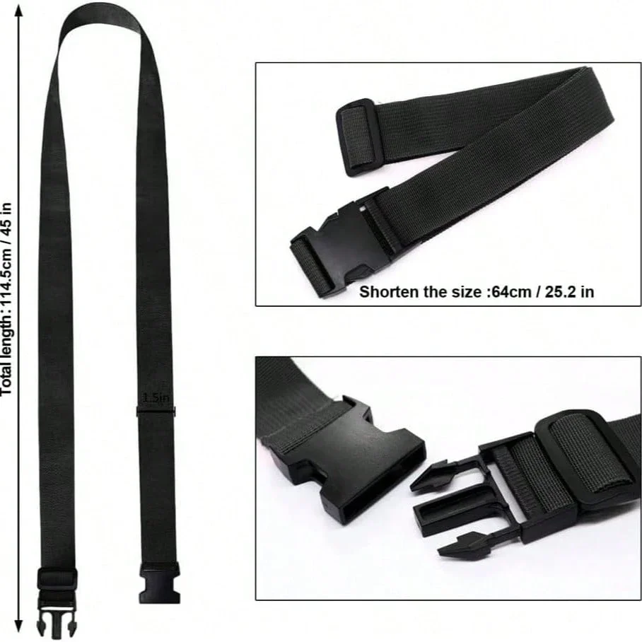 

Luggage Strap For Suitcases Travel Accessory Connect 2-3 Bags Adjustable Buckle Belt 45 Inch Black